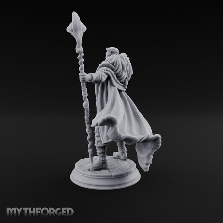 Staff Planting Human Sorcerer Miniature for Dungeons and Dragons, Pathfinder or other TTRPGs