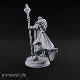 Staff Planting Human Sorcerer Miniature for Dungeons and Dragons, Pathfinder or other TTRPGs