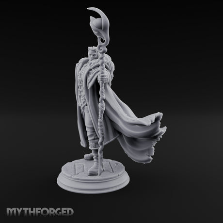 Staff Planting Human Sorcerer Miniature for Dungeons and Dragons, Pathfinder or other TTRPGs