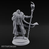 Staff Planting Human Sorcerer Miniature for Dungeons and Dragons, Pathfinder or other TTRPGs