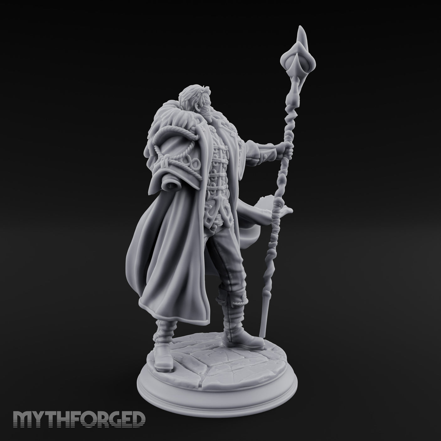 Staff Planting Human Sorcerer Miniature for Dungeons and Dragons, Pathfinder or other TTRPGs