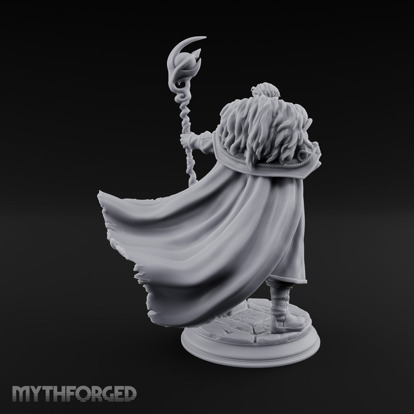 Staff Planting Human Sorcerer Miniature for Dungeons and Dragons, Pathfinder or other TTRPGs
