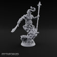 Staff Raising Blade Swinging Djinni Warrior Miniature for Dungeons and Dragons, Pathfinder or other TTRPGs