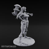 Staff Resting Smirking Human Warrior Miniature for Dungeons and Dragons, Pathfinder or other TTRPGs