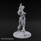 Staff Resting Smirking Human Warrior Miniature for Dungeons and Dragons, Pathfinder or other TTRPGs
