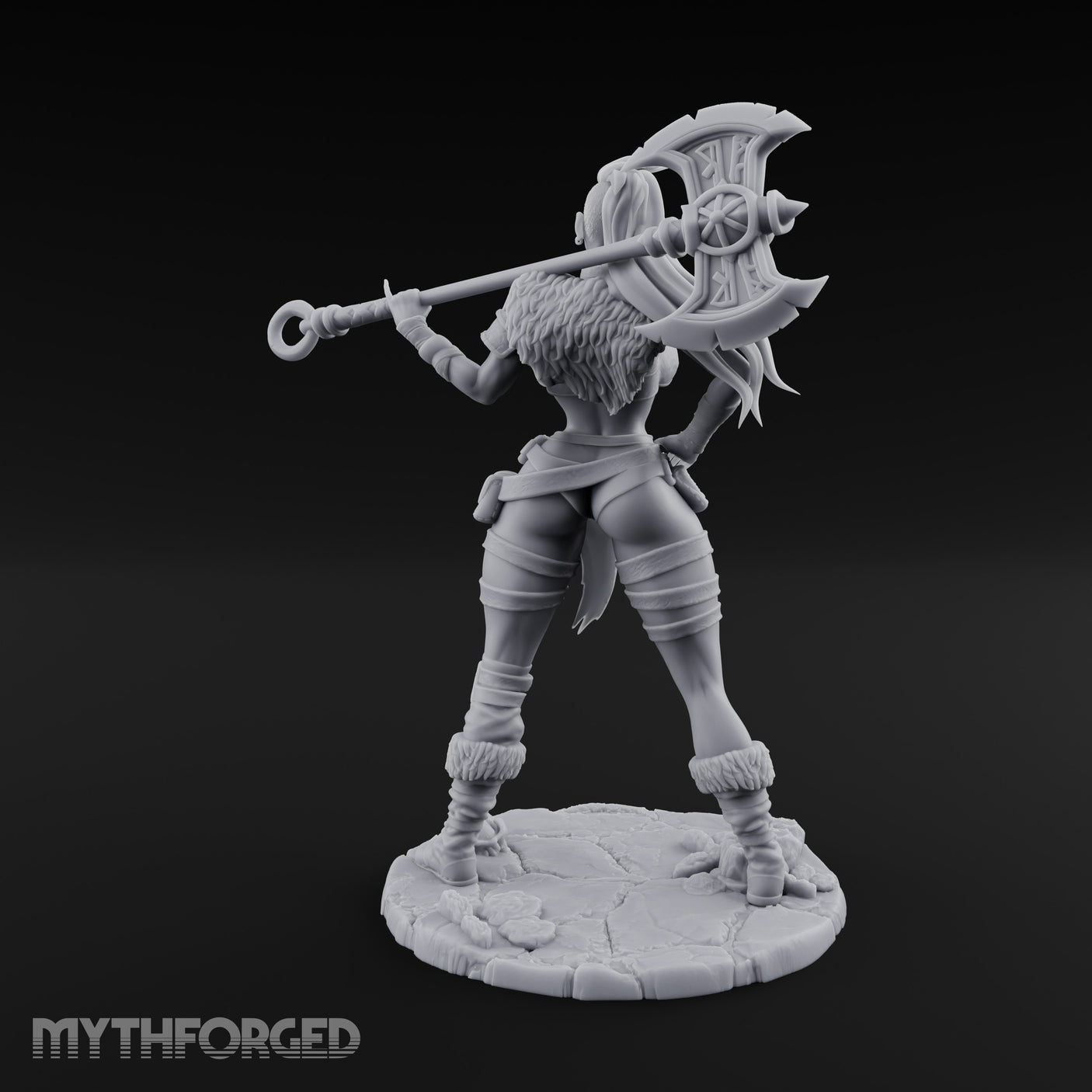 Staff Resting Smirking Human Warrior Miniature for Dungeons and Dragons, Pathfinder or other TTRPGs