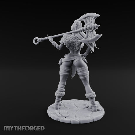 Staff Resting Smirking Human Warrior Miniature for Dungeons and Dragons, Pathfinder or other TTRPGs