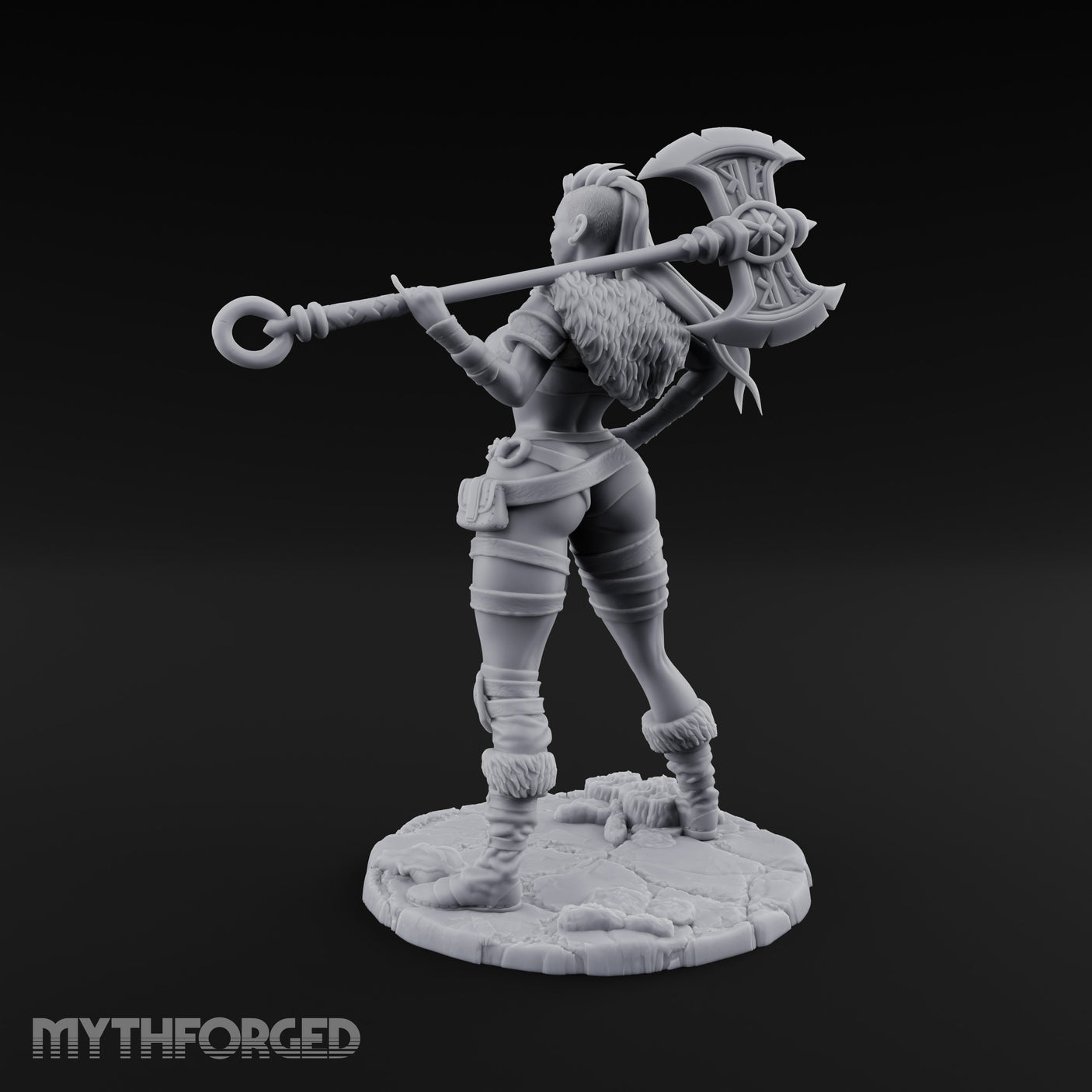 Staff Resting Smirking Human Warrior Miniature for Dungeons and Dragons, Pathfinder or other TTRPGs