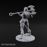 Staff Resting Smirking Human Warrior Miniature for Dungeons and Dragons, Pathfinder or other TTRPGs