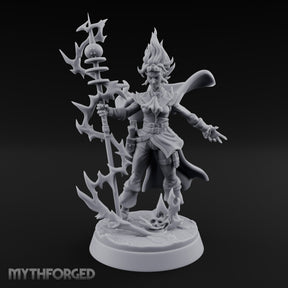 Staff Sparking Casting Human Alchemist Miniature for Dungeons and Dragons, Pathfinder or other TTRPGs