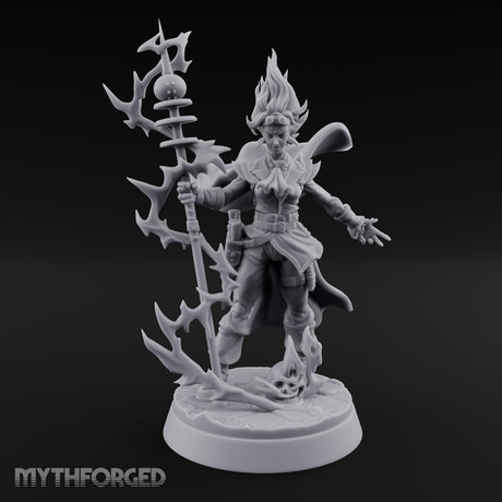 Staff Sparking Casting Human Alchemist Miniature for Dungeons and Dragons, Pathfinder or other TTRPGs