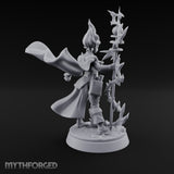 Staff Sparking Casting Human Alchemist Miniature for Dungeons and Dragons, Pathfinder or other TTRPGs