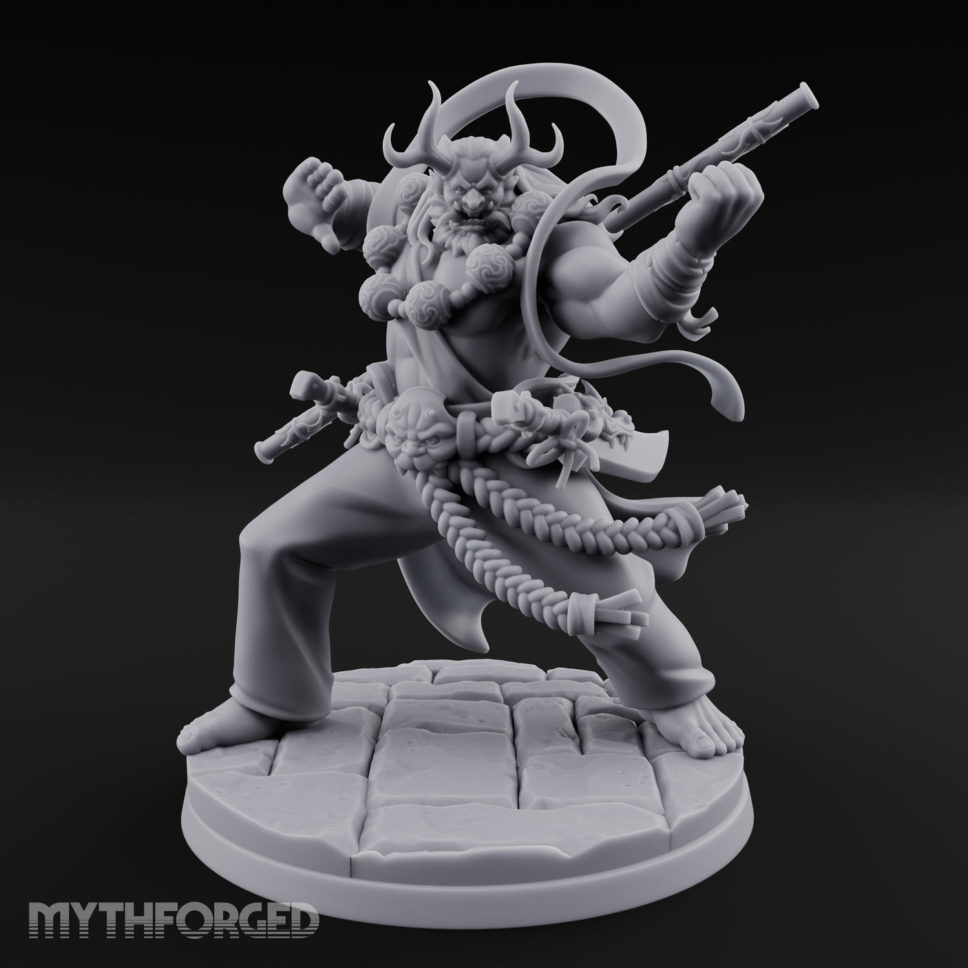 Staff Striking Oni Monk