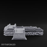 Stair-Stepped Battlement-Edged Raised Stone Platform Miniature for Dungeons and Dragons, Pathfinder or other TTRPGs
