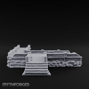 Stair-Stepped Battlement-Edged Raised Stone Platform Miniature for Dungeons and Dragons, Pathfinder or other TTRPGs