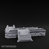 Stair-Stepped Battlement-Edged Raised Stone Platform Miniature for Dungeons and Dragons, Pathfinder or other TTRPGs