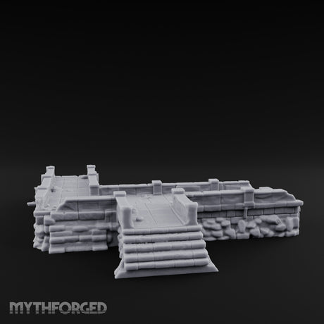 Stair-Stepped Battlement-Edged Raised Stone Platform Miniature for Dungeons and Dragons, Pathfinder or other TTRPGs
