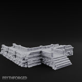 Stair-Stepped Battlement-Edged Raised Stone Platform Miniature for Dungeons and Dragons, Pathfinder or other TTRPGs