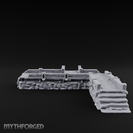 Stair-Stepped Battlement-Edged Raised Stone Platform Miniature for Dungeons and Dragons, Pathfinder or other TTRPGs