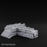 Stair-Stepped Battlement-Edged Raised Stone Platform Miniature for Dungeons and Dragons, Pathfinder or other TTRPGs