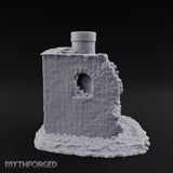 Stair-Wrapped Debris-Scattered Round Tower Ruins Miniature for Dungeons and Dragons, Pathfinder or other TTRPGs