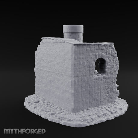 Stair-Wrapped Debris-Scattered Round Tower Ruins Miniature for Dungeons and Dragons, Pathfinder or other TTRPGs