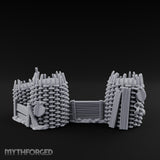 Stake-Topped Shield-Hung Palisade Barricades Miniature for Dungeons and Dragons, Pathfinder or other TTRPGs