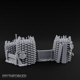 Stake-Topped Shield-Hung Palisade Barricades Miniature for Dungeons and Dragons, Pathfinder or other TTRPGs