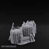 Stake-Topped Shield-Hung Palisade Barricades Miniature for Dungeons and Dragons, Pathfinder or other TTRPGs