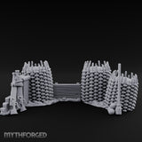 Stake-Topped Shield-Hung Palisade Barricades Miniature for Dungeons and Dragons, Pathfinder or other TTRPGs