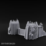 Stake-Topped Shield-Hung Palisade Barricades Miniature for Dungeons and Dragons, Pathfinder or other TTRPGs