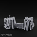 Stake-Topped Shield-Hung Palisade Barricades Miniature for Dungeons and Dragons, Pathfinder or other TTRPGs