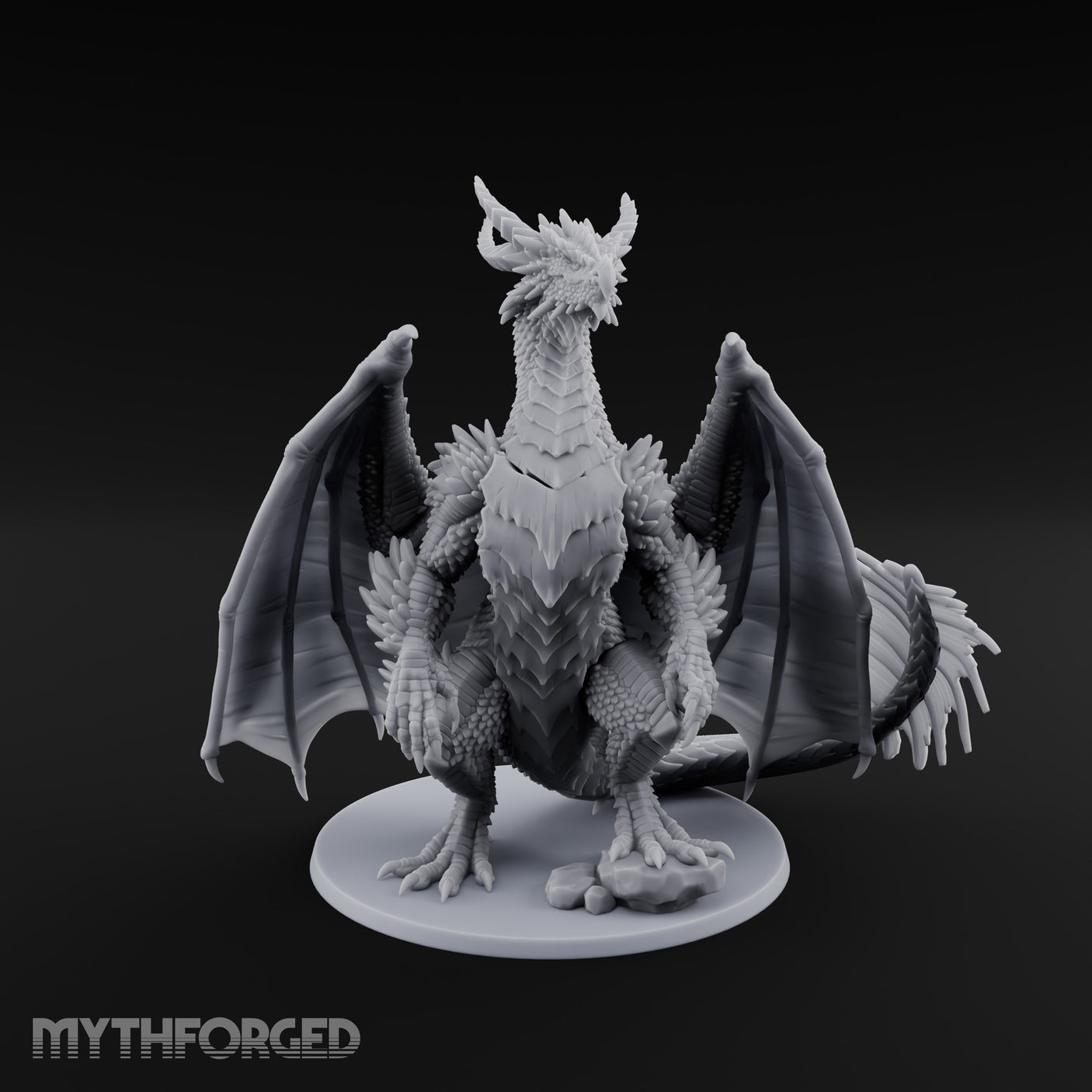 Standing Proud Chromatic Dragon — Gargantuan - 4" Base