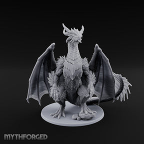 Standing Proud Chromatic Dragon — Gargantuan - 4" Base