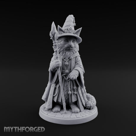 Star Hat Wearing Tabaxi Wizard Miniature for Dungeons and Dragons, Pathfinder or other TTRPGs