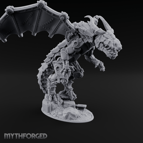 Wings Spread Wide Steam Dragon Lord Miniature for Dungeons and Dragons, Pathfinder or other TTRPGs