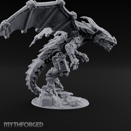 Wings Spread Wide Steam Dragon Lord Miniature for Dungeons and Dragons, Pathfinder or other TTRPGs