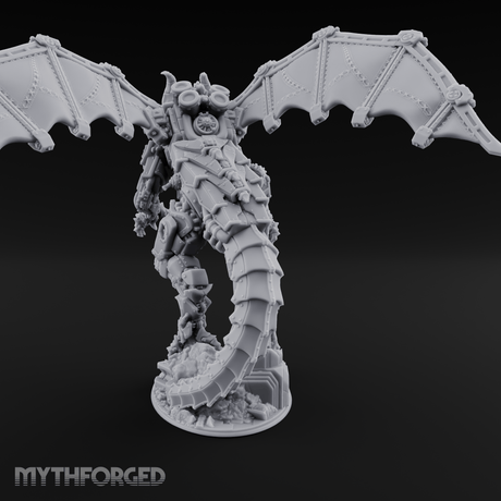 Wings Spread Wide Steam Dragon Lord Miniature for Dungeons and Dragons, Pathfinder or other TTRPGs