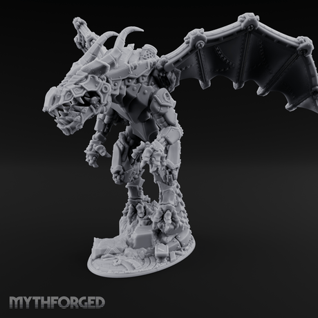 Wings Spread Wide Steam Dragon Lord Miniature for Dungeons and Dragons, Pathfinder or other TTRPGs