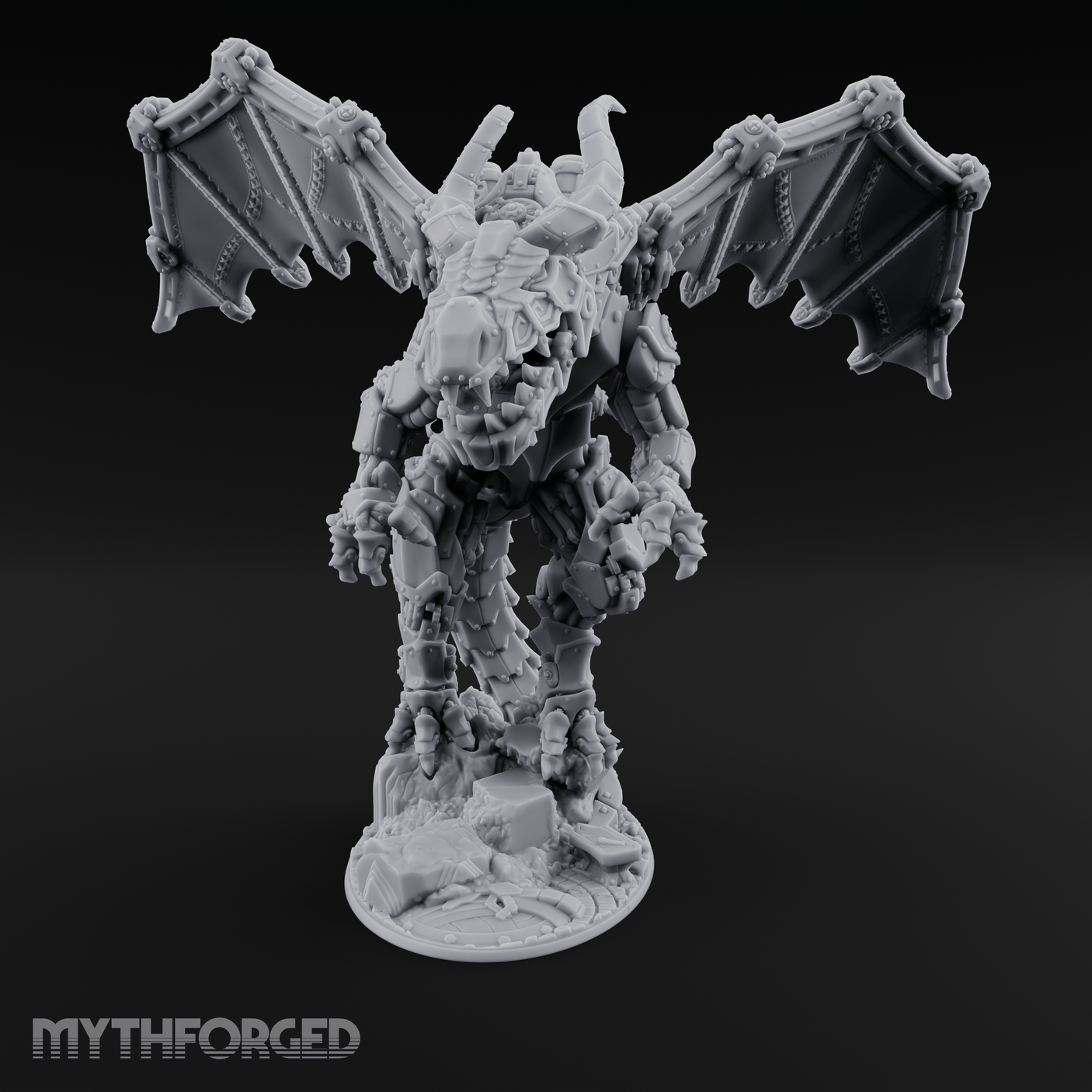 Wings Spread Wide Steam Dragon Lord Miniature for Dungeons and Dragons, Pathfinder or other TTRPGs