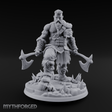 Twin Axes Ready Viking Miniature for Dungeons and Dragons, Pathfinder or other TTRPGs