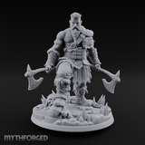 Twin Axes Ready Viking Miniature for Dungeons and Dragons, Pathfinder or other TTRPGs