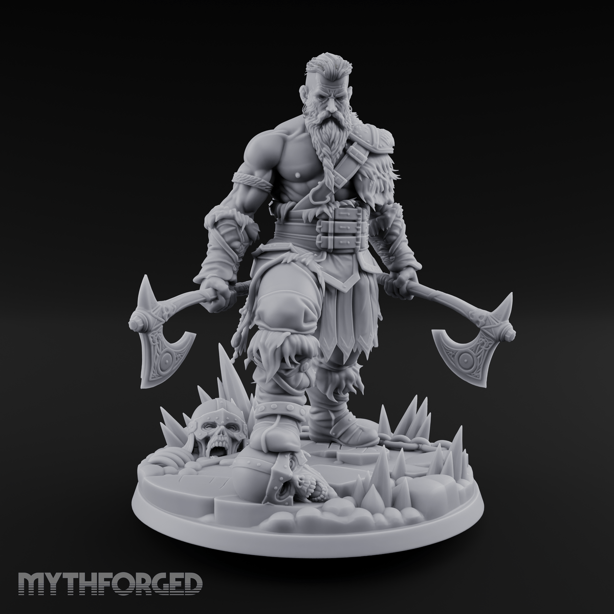 Twin Axes Ready Viking Miniature for Dungeons and Dragons, Pathfinder or other TTRPGs