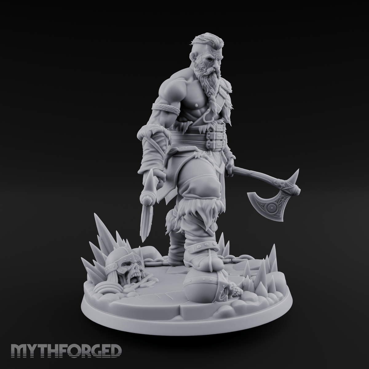 Twin Axes Ready Viking Miniature for Dungeons and Dragons, Pathfinder or other TTRPGs