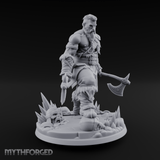 Twin Axes Ready Viking Miniature for Dungeons and Dragons, Pathfinder or other TTRPGs