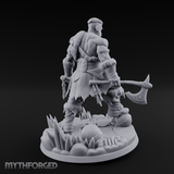 Twin Axes Ready Viking Miniature for Dungeons and Dragons, Pathfinder or other TTRPGs