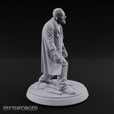 Stethoscope Wearing Snarling Zombie Doctor Miniature for Dungeons and Dragons, Pathfinder or other TTRPGs
