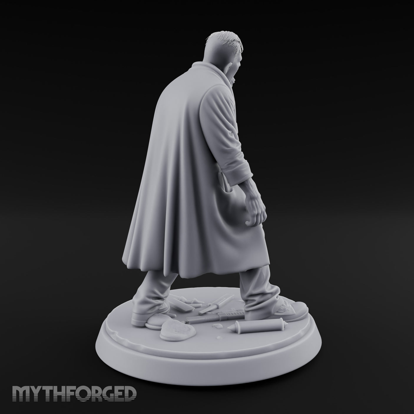 Stethoscope Wearing Snarling Zombie Doctor Miniature for Dungeons and Dragons, Pathfinder or other TTRPGs