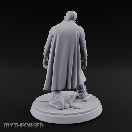 Stethoscope Wearing Snarling Zombie Doctor Miniature for Dungeons and Dragons, Pathfinder or other TTRPGs