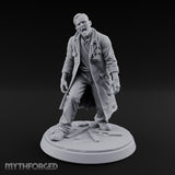 Stethoscope Wearing Snarling Zombie Doctor Miniature for Dungeons and Dragons, Pathfinder or other TTRPGs